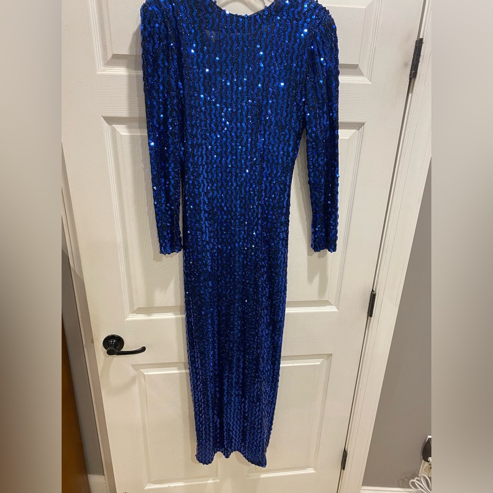 Jarrod’s sapphire blue sequin formal gown. Size 9/10